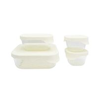 Set 4 Contenedores de Vidrio con Tapa Cuadrado Doral Glass Tray