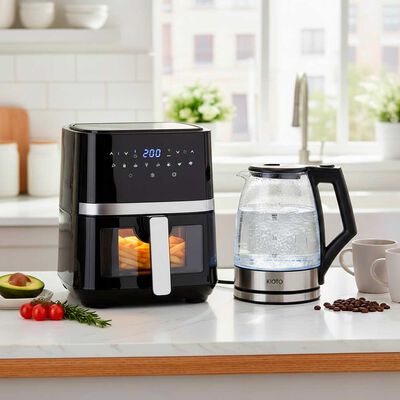 Imagen 1 del producto Combo Freidora de Aire Kioto 5,5 lts. + Hervidor eléctrico Kioto 1.8 lts