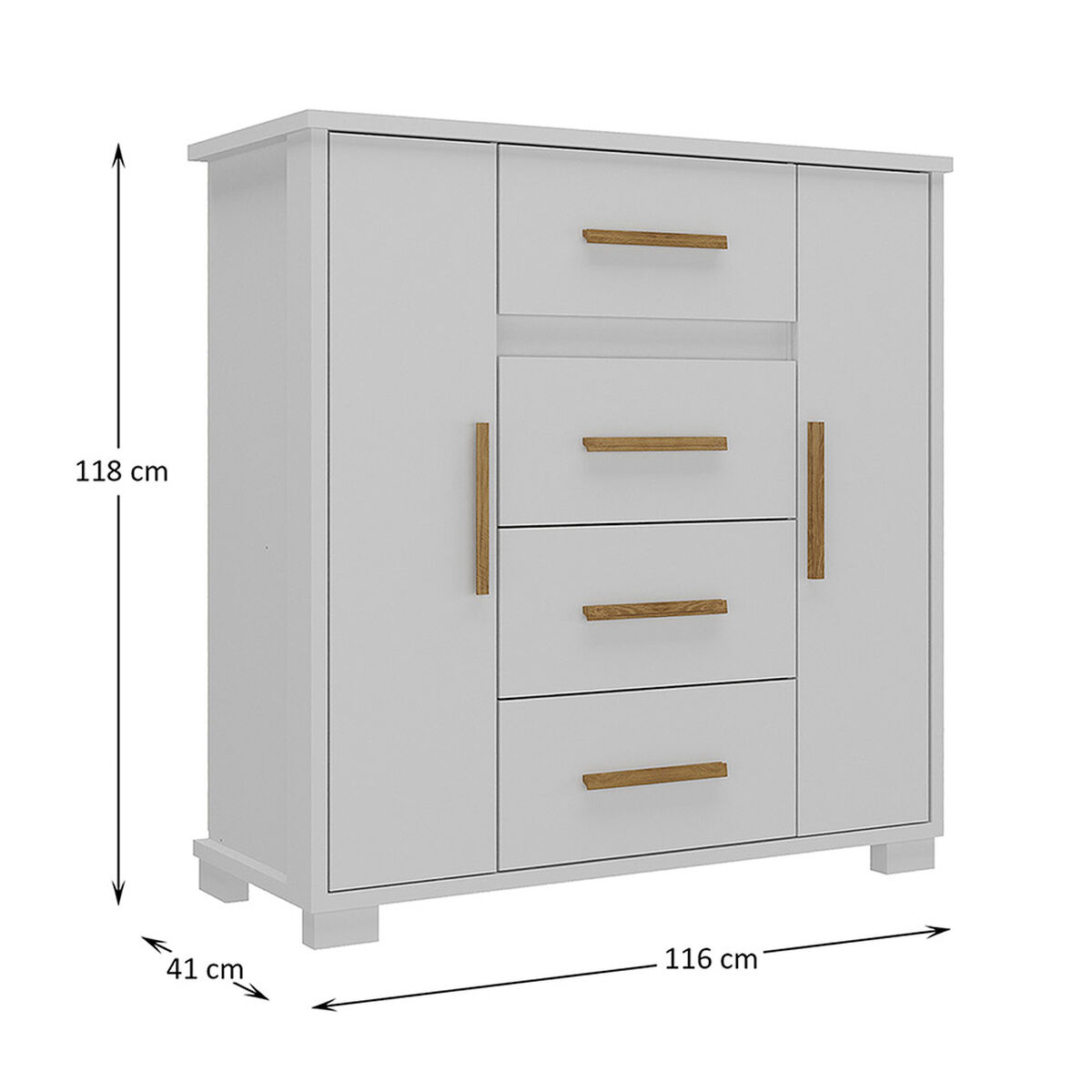 C&oacute;moda Di Poretti Design Kyra 4 Cajones 2 Puertas Blanco