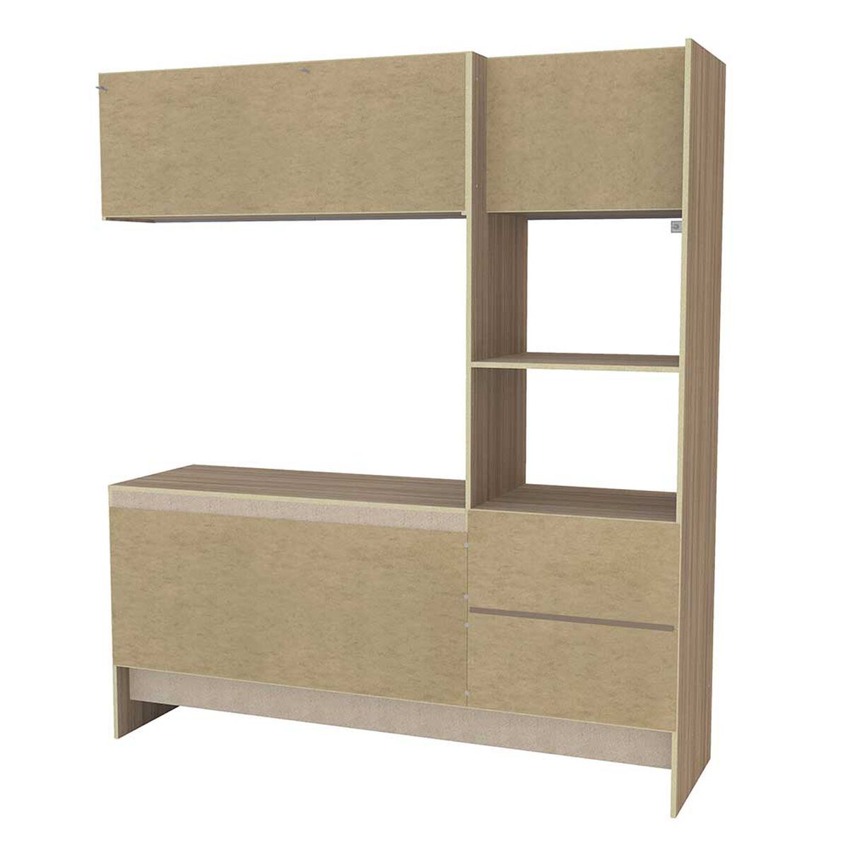 Mueble de Cocina Vekkahome Virginia 1 Cajón 6 Puertas Café