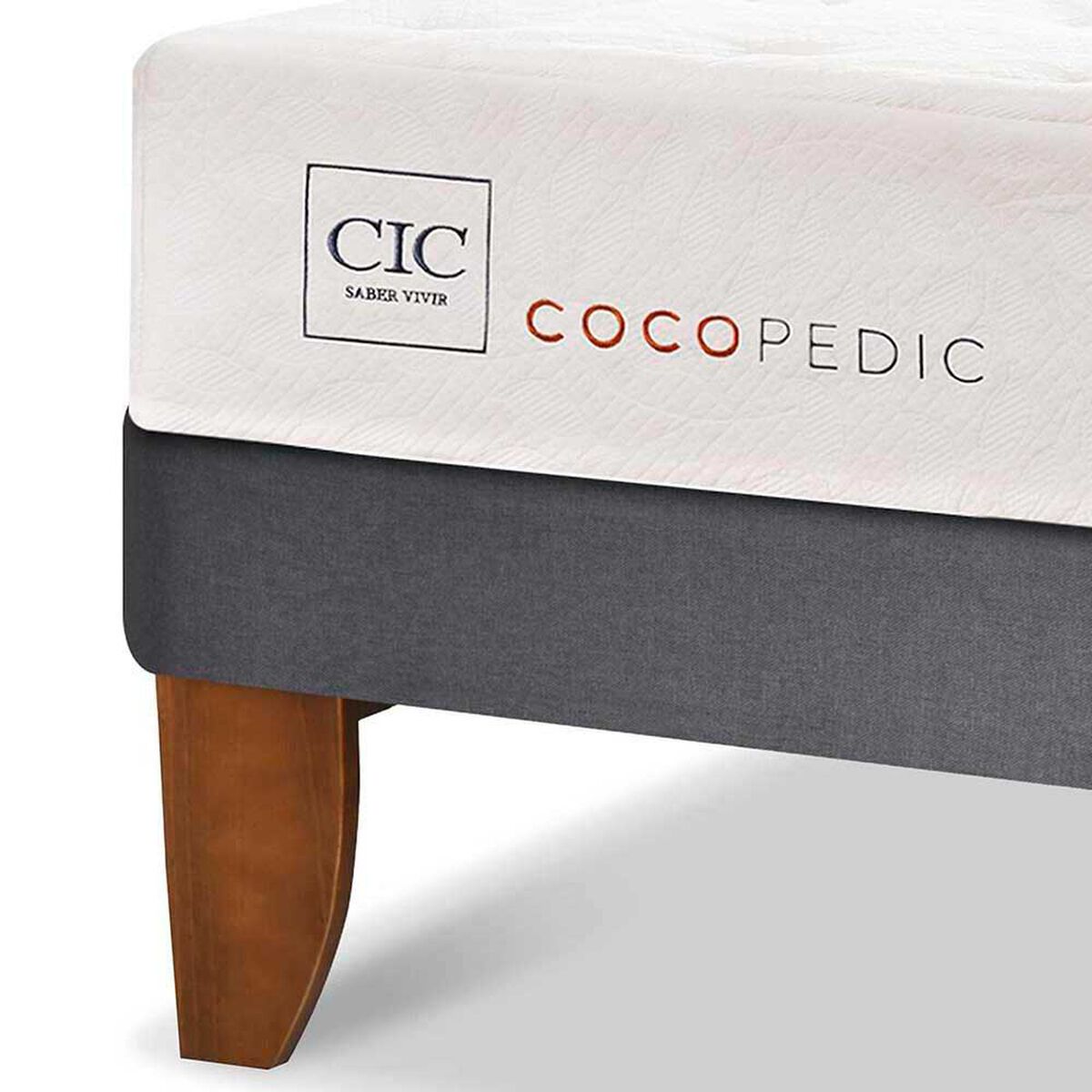 Cama Europea CIC Base Dividida King Cocopedic + Respaldo Milan Mostaza