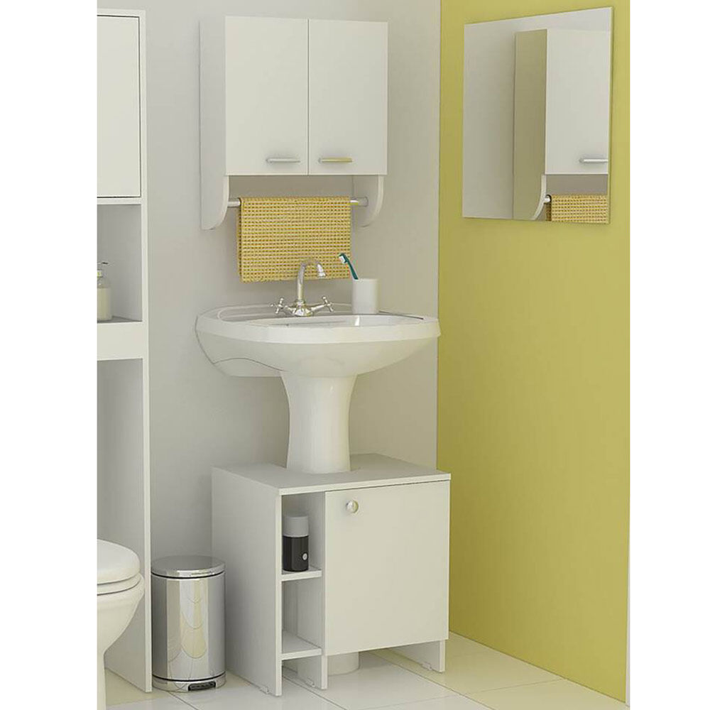 Mueble Optimizador Lavamanos + Mueble Botiquín TuHome