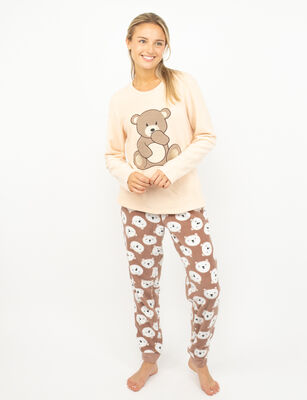 Imagen 2 del producto Pijama Polar Mujer Icono Beige, Rosado