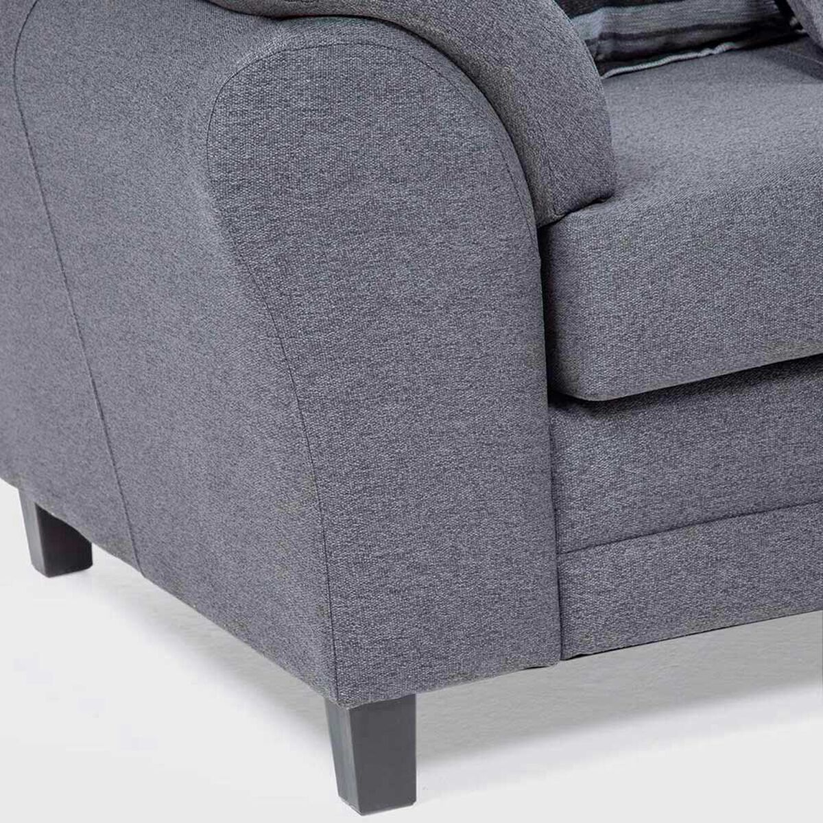 Sof&aacute; Seccional Derecho Living Factory Mustang 4 Cuerpos Gris