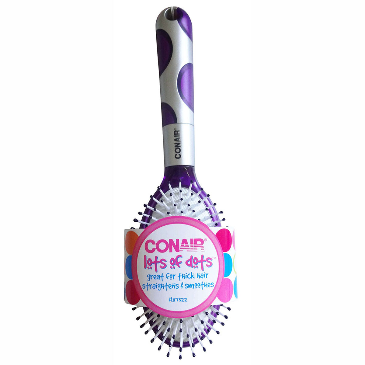 Cepillo Ovalado Acolchado Lots Of Dots Morado