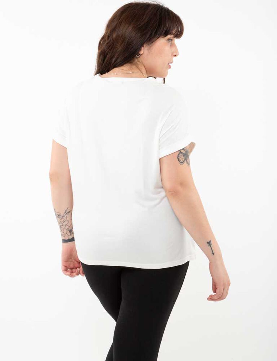Polera Con Estampado Manga Corta Mujer Extralindas