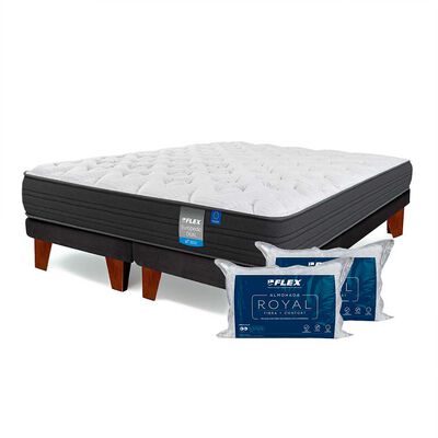 Cama Europea Flex 2 Plazas Europedic Dual + 2 Almohadas Royal