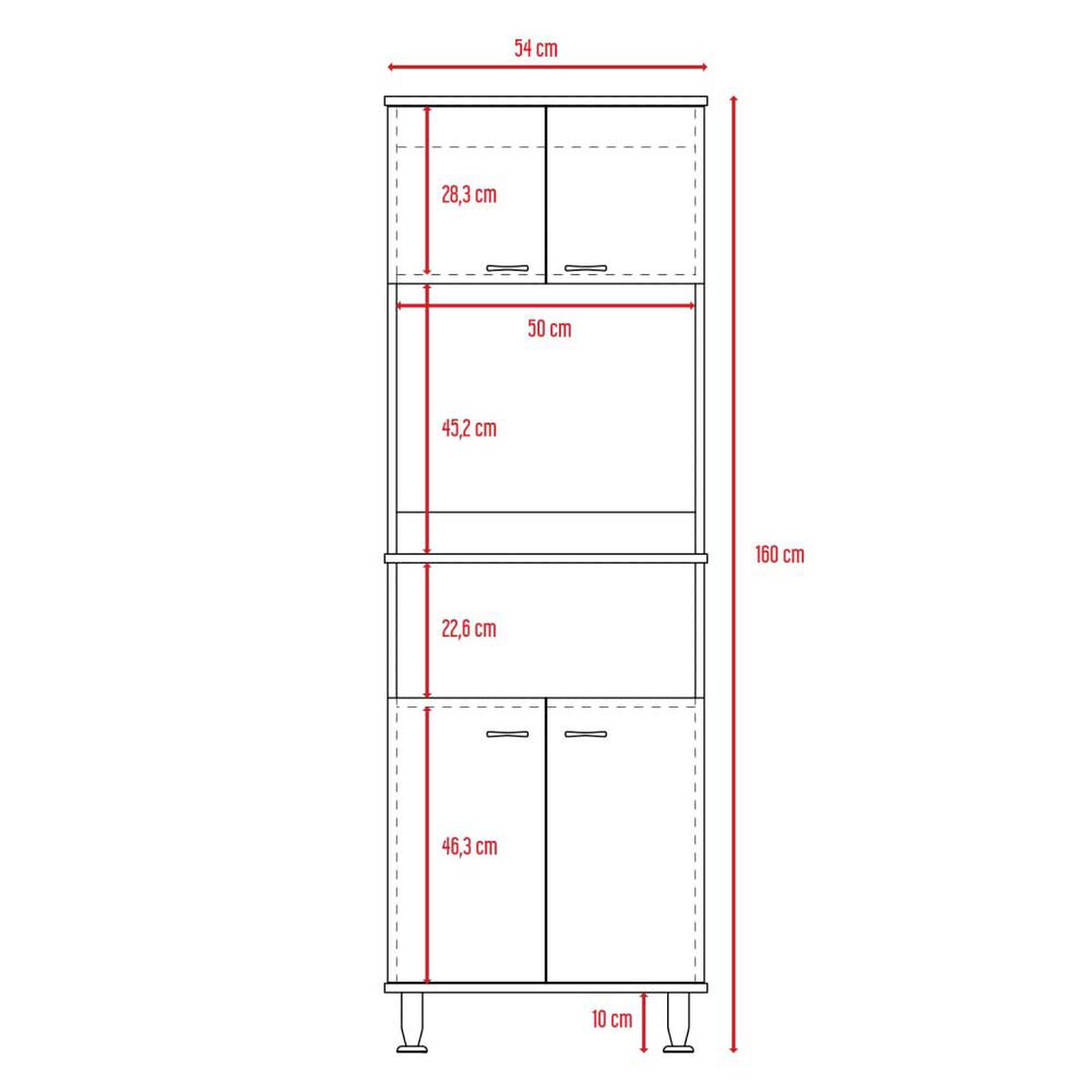 Combo Mueble Microondas + Barra de Cocina TuHome Kitchen Blanco