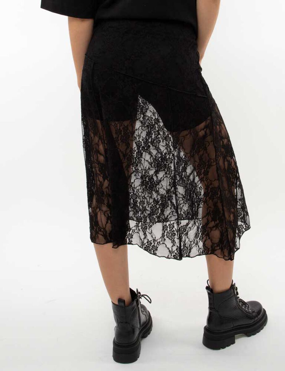 Falda Midi Encaje Mujer Icono