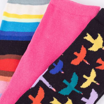 Imagen 2 del producto Pack 3 Calcetines Mujer Icono Negro