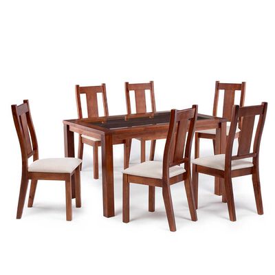 Imagen 1 del producto Juego De Comedor Erooms Barcelona 6 Sillas Canela