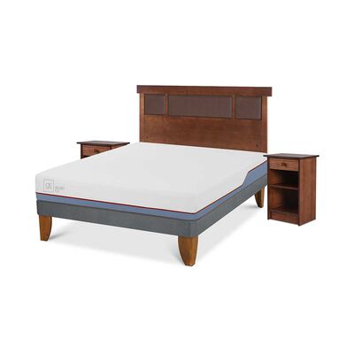 Imagen 2 del producto Cama Europea CIC 2 Plazas Excellence Plus + Respaldo + 2 Veladores Dublin Caramelo