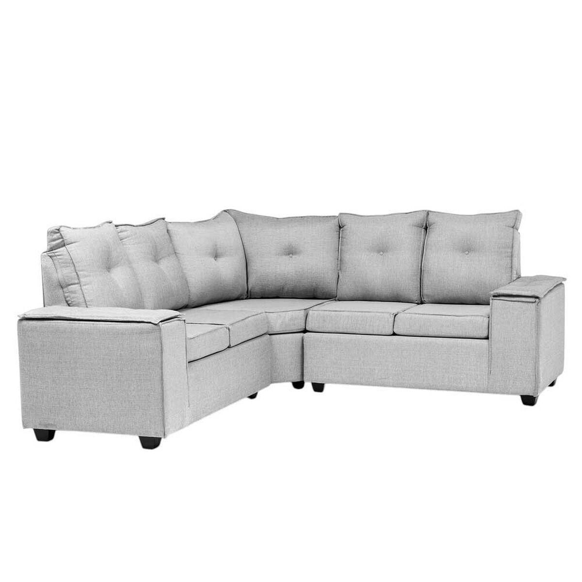 Sofá Seccional Mexx Muebles Hamburgo 5 Cuerpos Gris