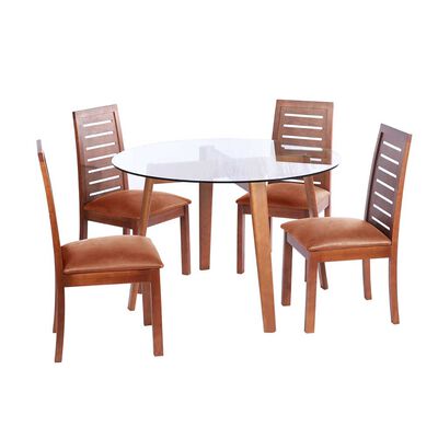 Juego de Comedor Latam Home Valencia 4 Sillas Tabaco