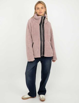 Imagen 2 del producto Polerón Peludo Mujer Icono Negro, Rosado