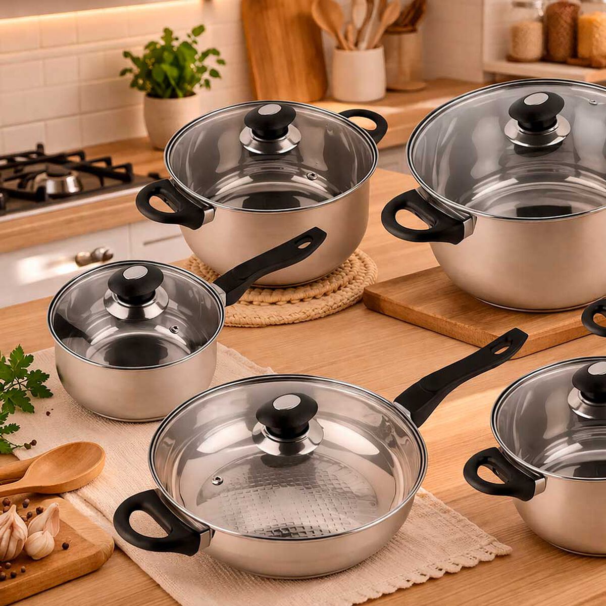 Bater&iacute;a de Cocina Magefesa Monterrey 12 Piezas Acero Inox