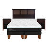 Cama Europea CIC Green Infinity King + 1 Respaldo + 2 Veladores Torino Choc