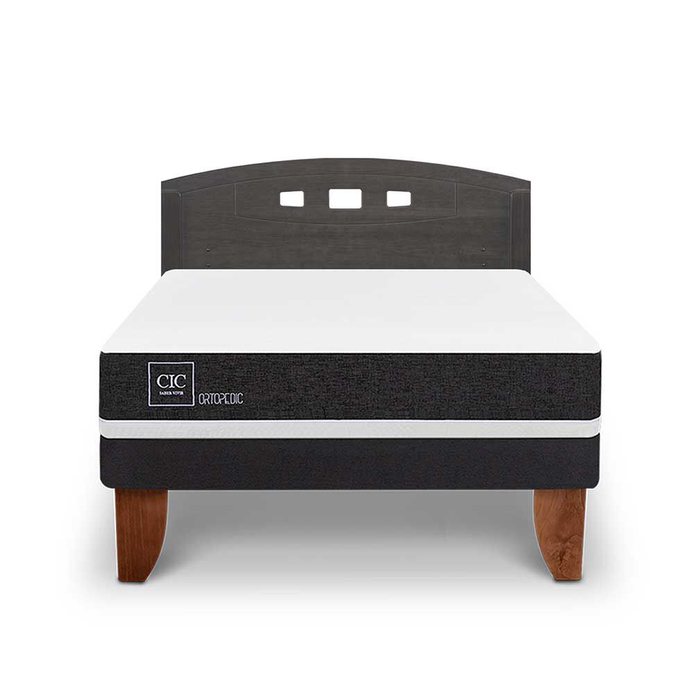 Cama Europea CIC 2 Plazas Ortopedic + Respaldo Gales