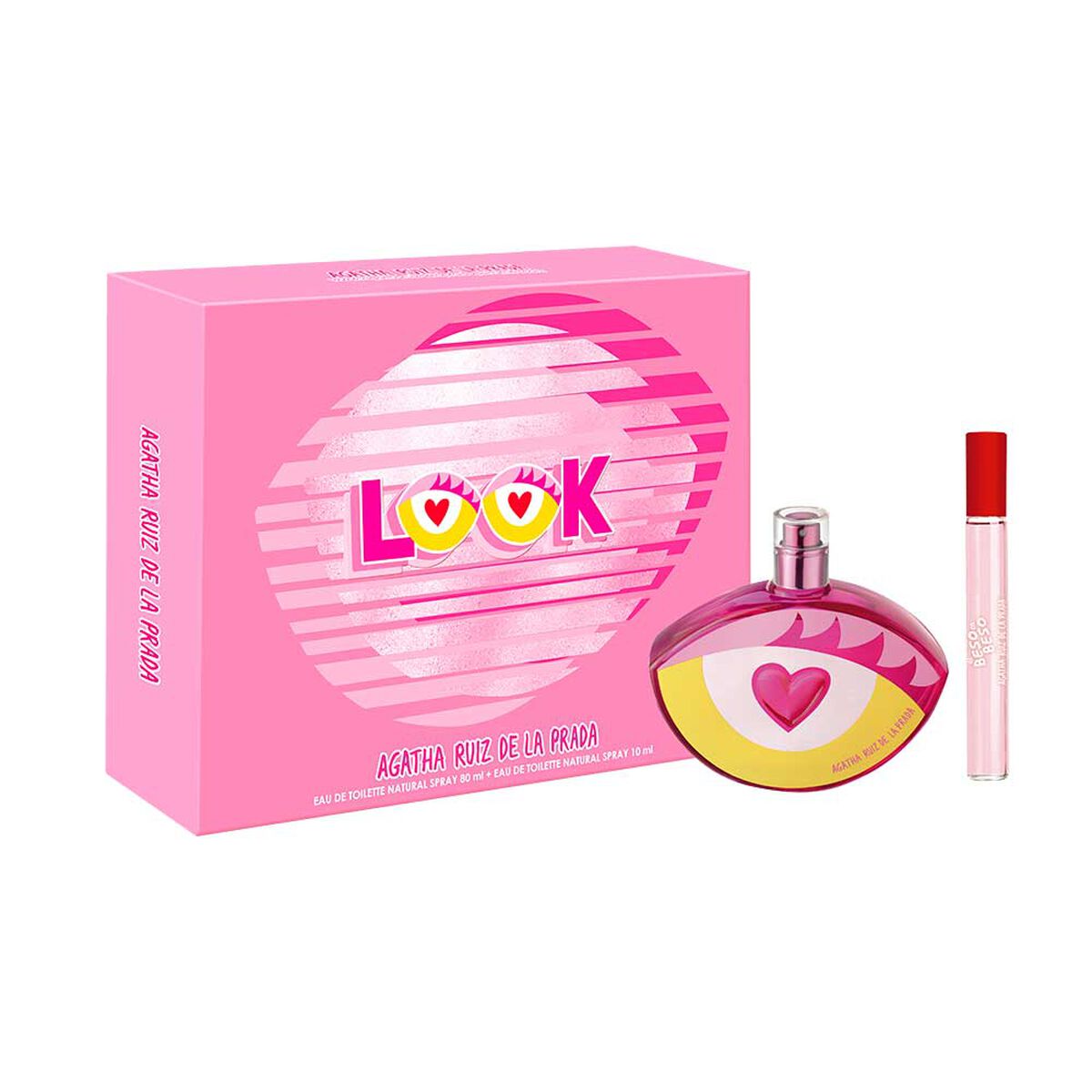 Set Perfume Agatha Ruiz de la Prada Mujer Look Eau de Toilette 80 ml + De beso en beso Eau de Toilette 10 ml