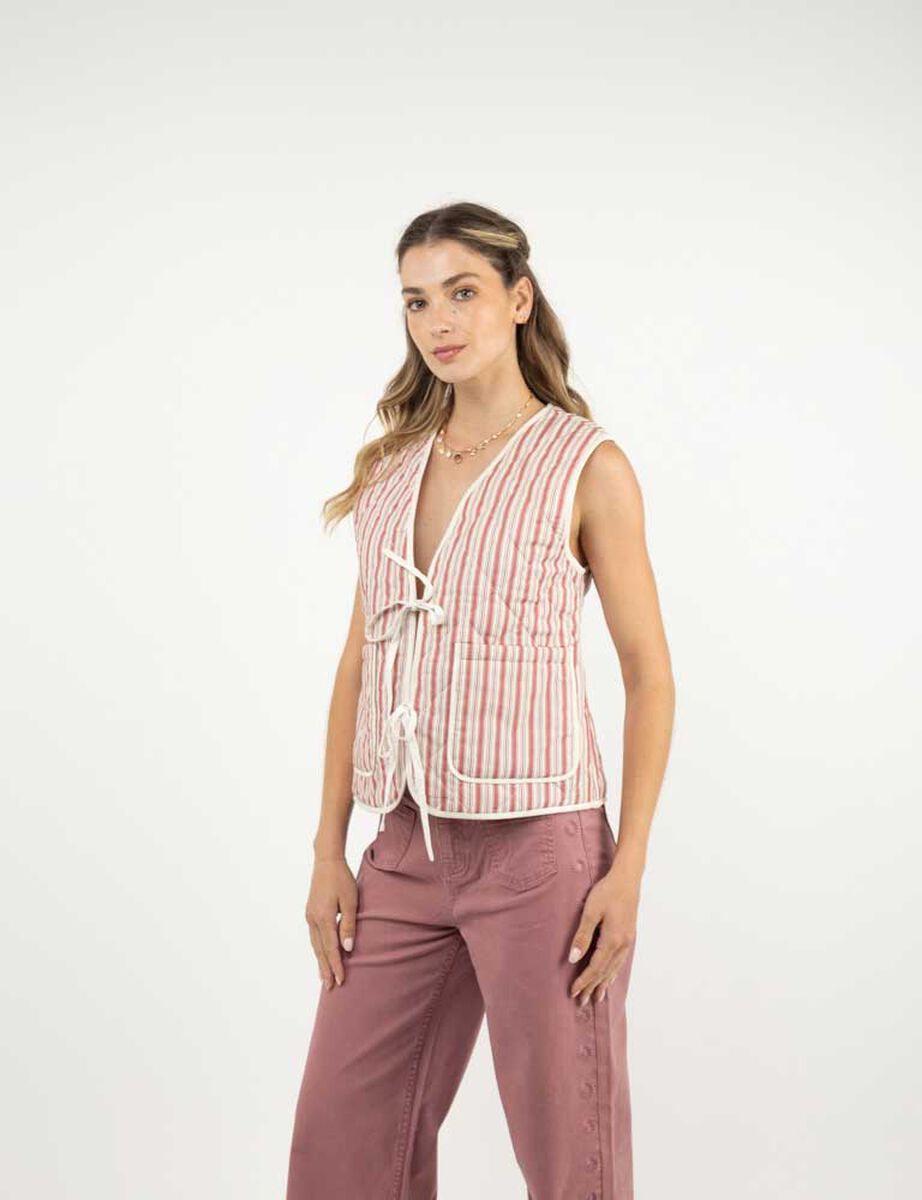 Chaqueta Rayas Sin Mangas Mujer Alma
