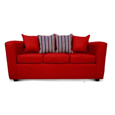 Sofá Elegant Detail Santa Fe 3 Cuerpos Tela Rojo