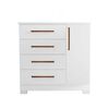 Cómoda Home Mobili Kira 4 Cajones 1 Puerta Blanco Rosa
