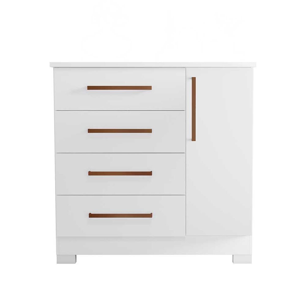 Cómoda Home Mobili Kira 4 Cajones 1 Puerta Blanco Rosa