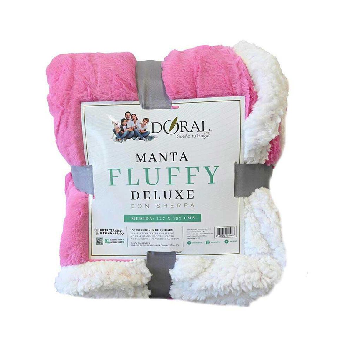 Manta de Poli&eacute;ster Doral 127 x 152 cm Fluffy Fucsia