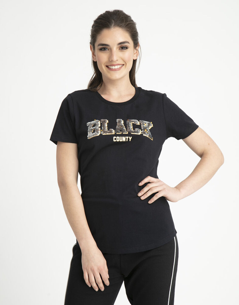 Polera Mujer Black Country Lentejuelas