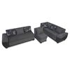 Sofá Seccional Modular Elegant Detail Houston 7 Cuerpos Negro Gris