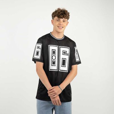 Polera Manga Corta Hombre Icono Negro, White