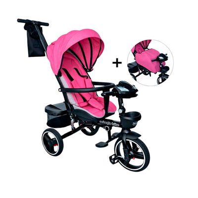 Triciclo Coche Cuna Trike Plus 360 Bth RS-4090 Fucsia Bebeglo