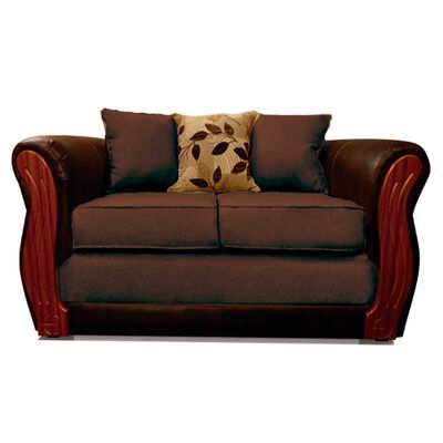 Imagen 1 del producto Sofá Elegant Detail Girona 2 Cuerpos Tela/PU Café