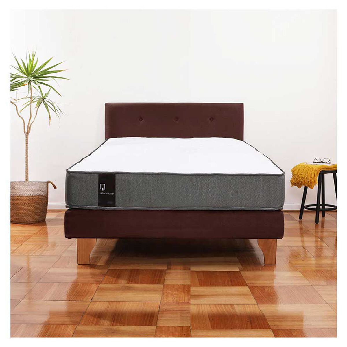Cama Europea Latam Home 1,5 Plazas Zen Best Chocolate