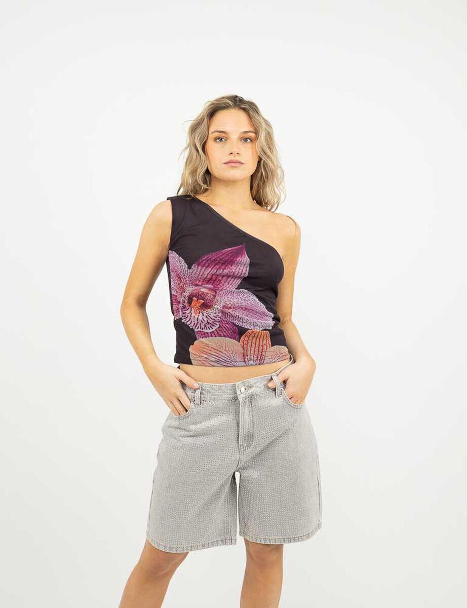 Polera Con Estampado Sin Mangas Mujer Icono