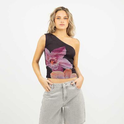 Polera Con Estampado Sin Mangas Mujer Icono