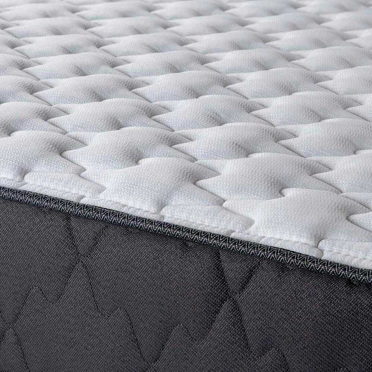 Cama Europea Rosen 1,5 Plazas Wave + Respaldo Lucio Grafito