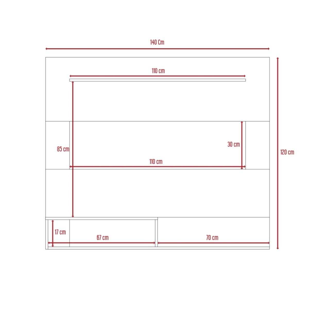 Panel TV TuHome Beijing 55" Duna y Blanco