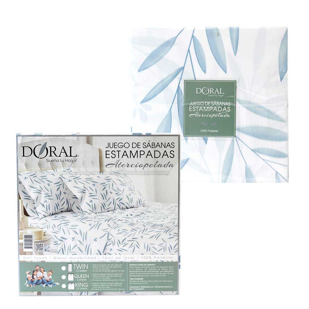 Juego de S&aacute;banas Doral 2 Plazas Piel De Durazno D/3