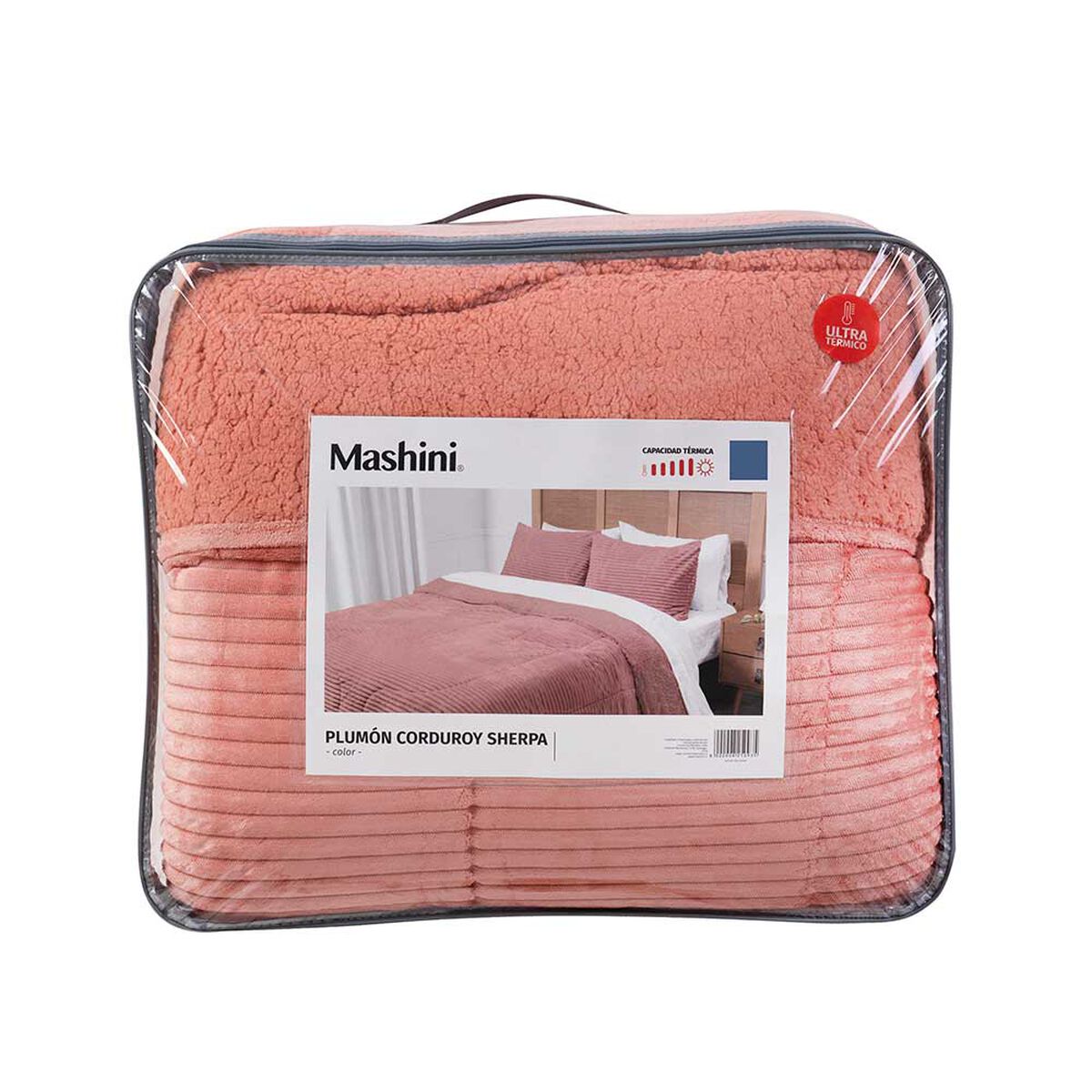 Plumón Mashini 2 Plazas Liso Coral