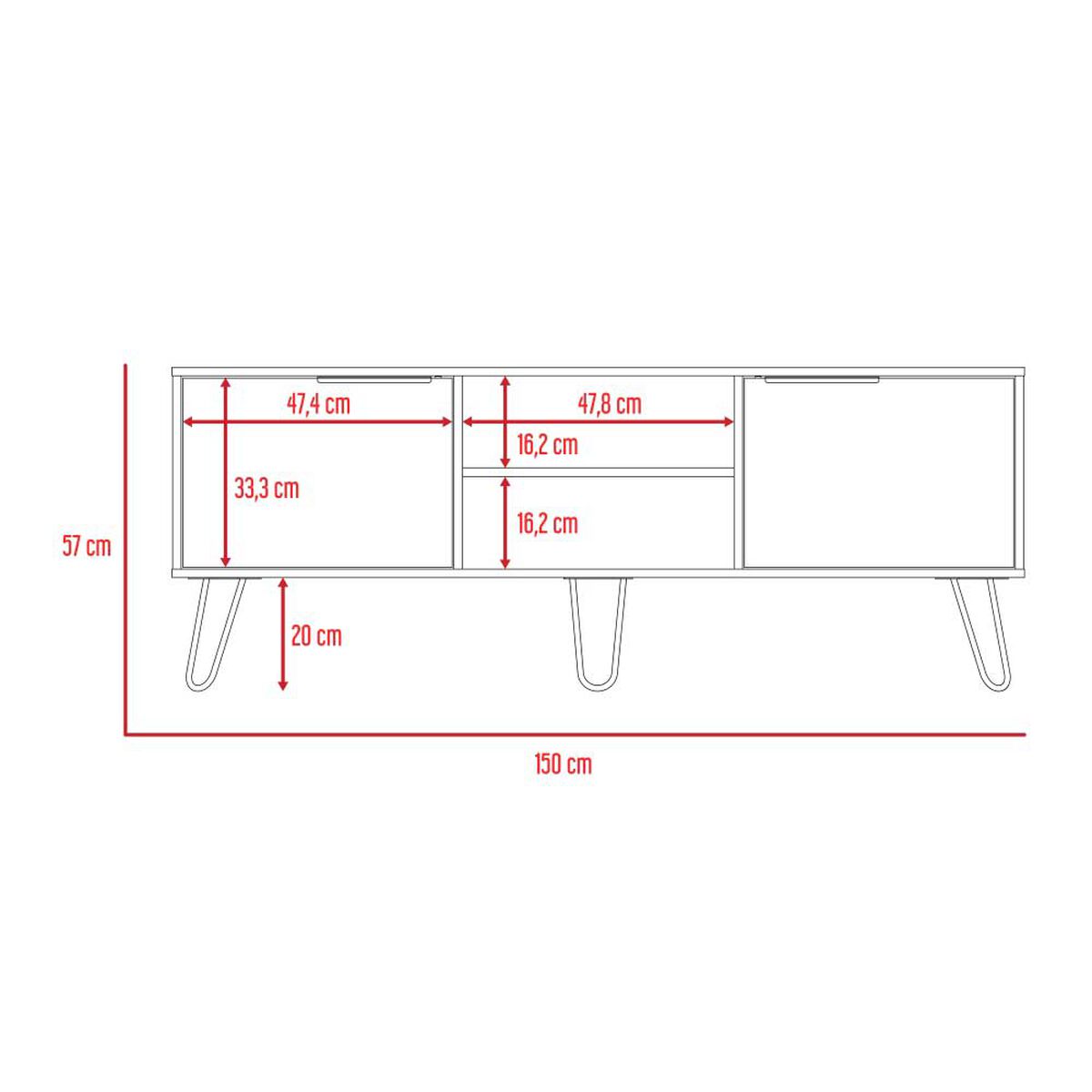 Rack TV TuHome Augusta Hasta 65" Blanco