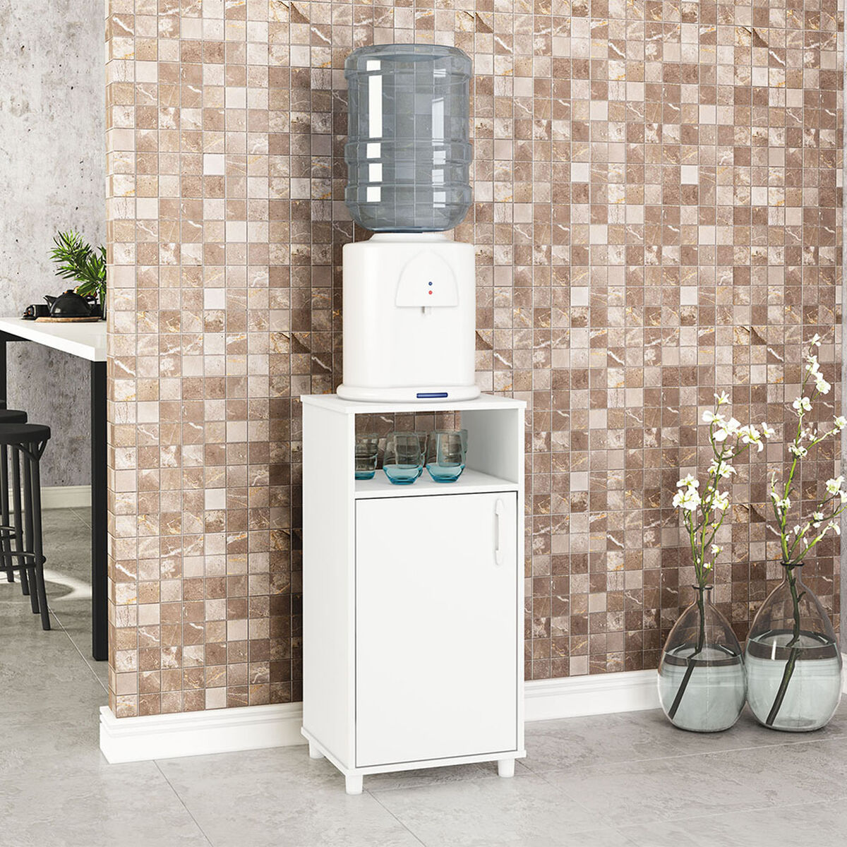 Mueble Auxiliar Vekkahome Agua 1 Puerta Blanco