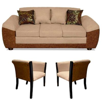 Imagen 1 del producto Juego de Living Elegant Detail Houston Sofá 3 Cuerpos + Dos Sitiales Beige