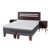 Cama Europea CIC Base Dividida 2 Plazas Ortopedic Advance + Respaldo + 2 Veladores New Munich