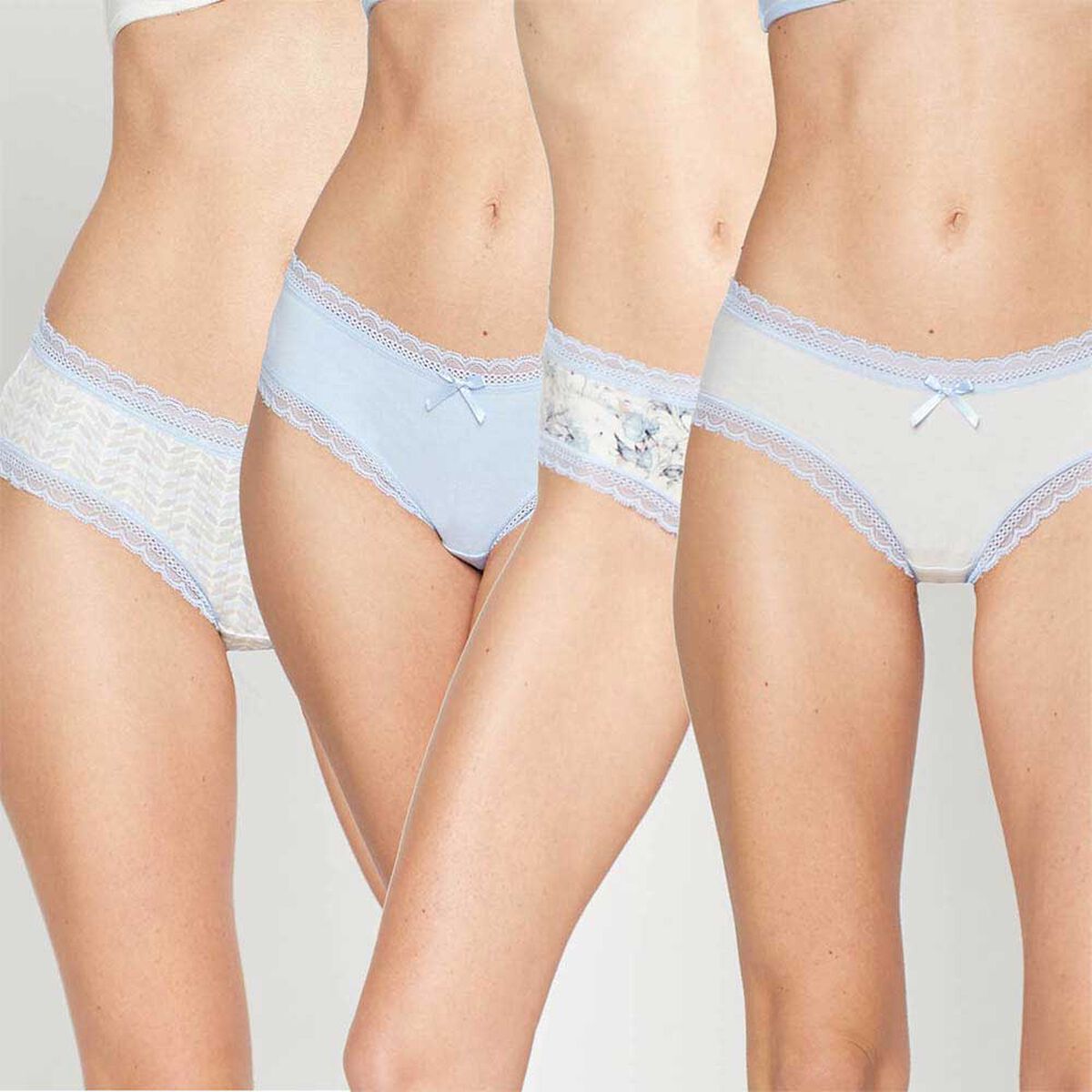 Pack 4 Culottes de Algodón Elascticado Intime