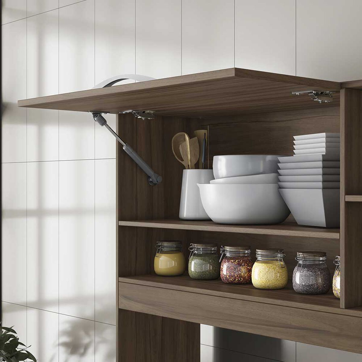 Mueble de Cocina Home Mobili Nuba 5 Puertas 3 Cajones Café