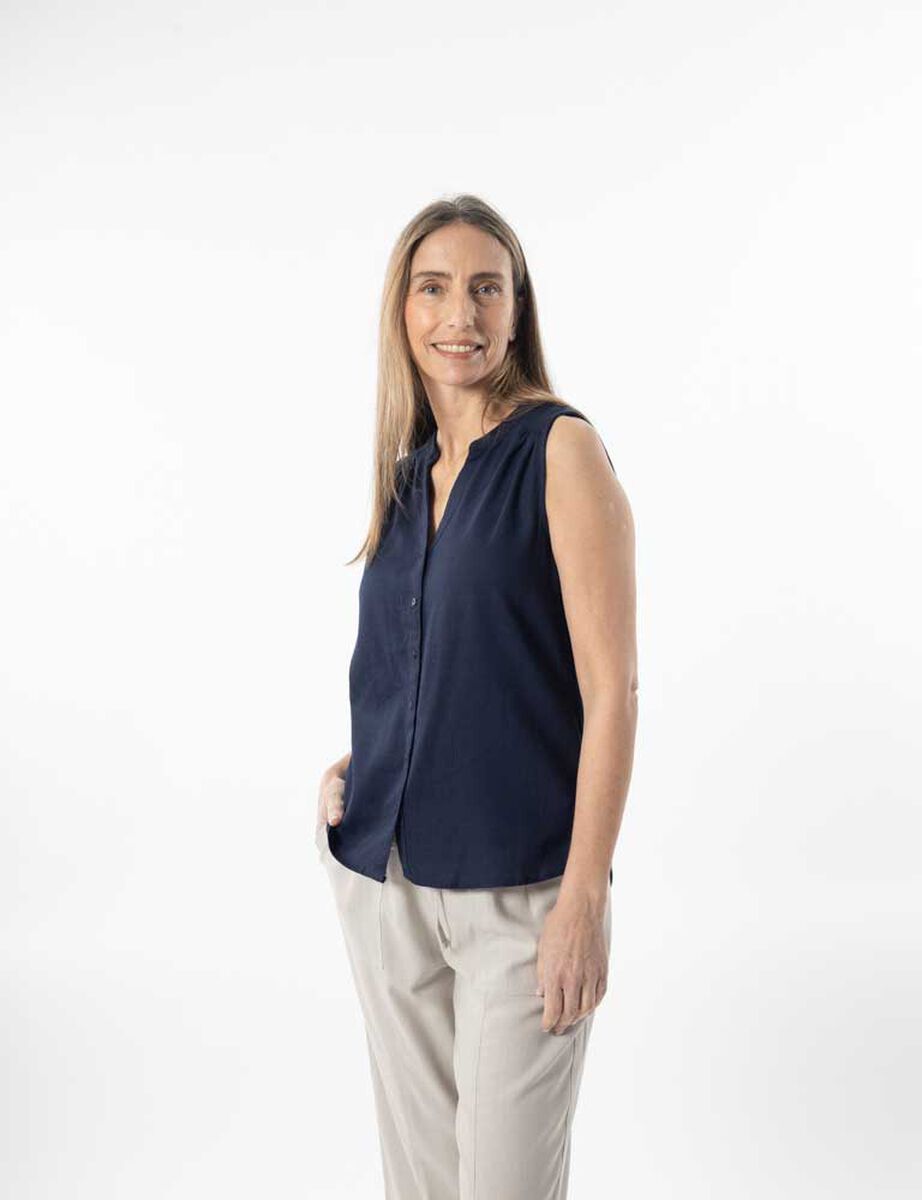 Blusa Lino Sin Mangas Mujer Portman Club