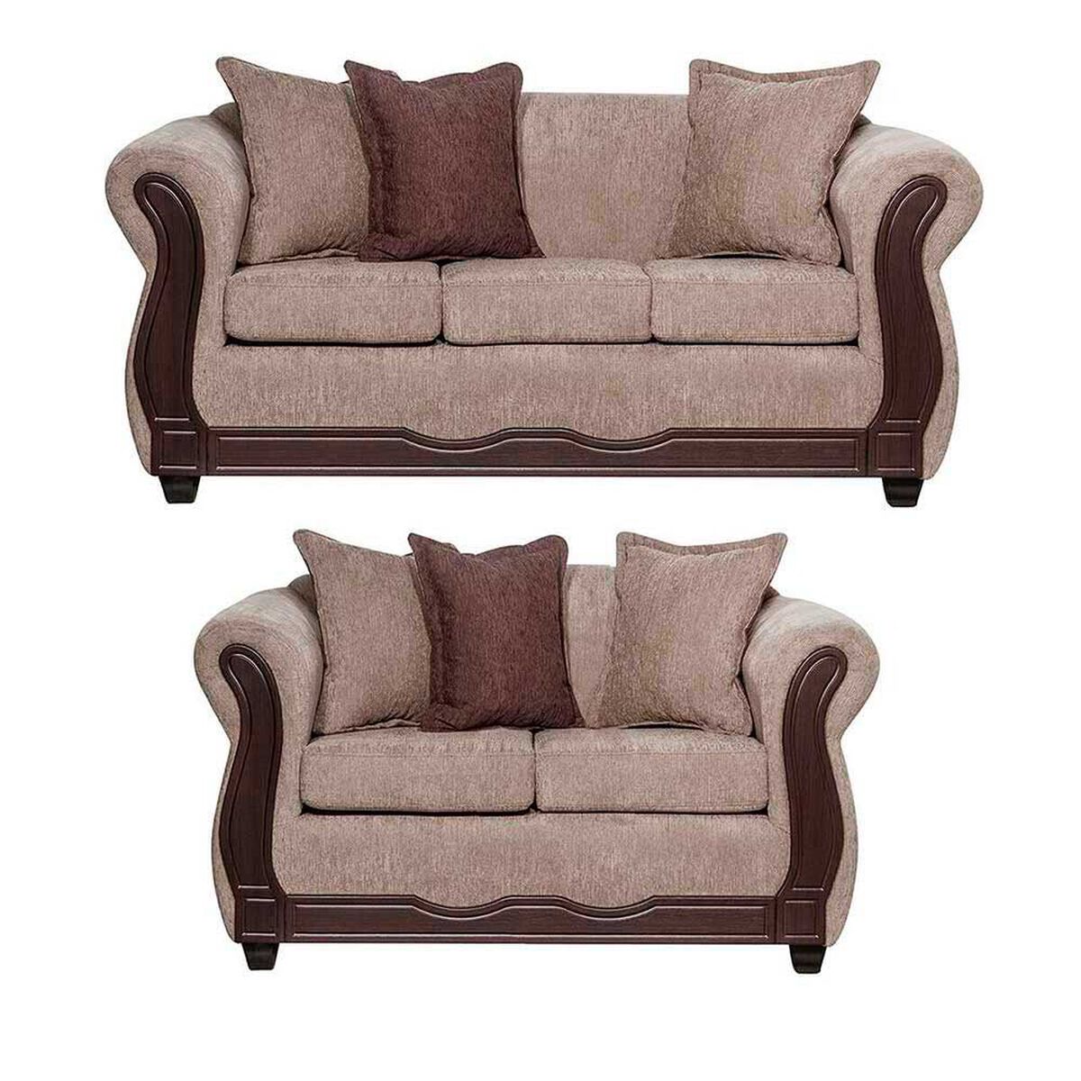 Juego de Living Black Factory Barcelona 5 Cuerpos Beige