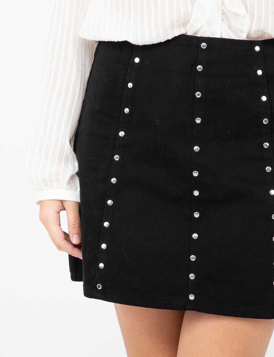 Falda Mini Apliques Mujer Zibel