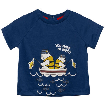 Polera Manga Corta Chess Baby Azul, Celeste